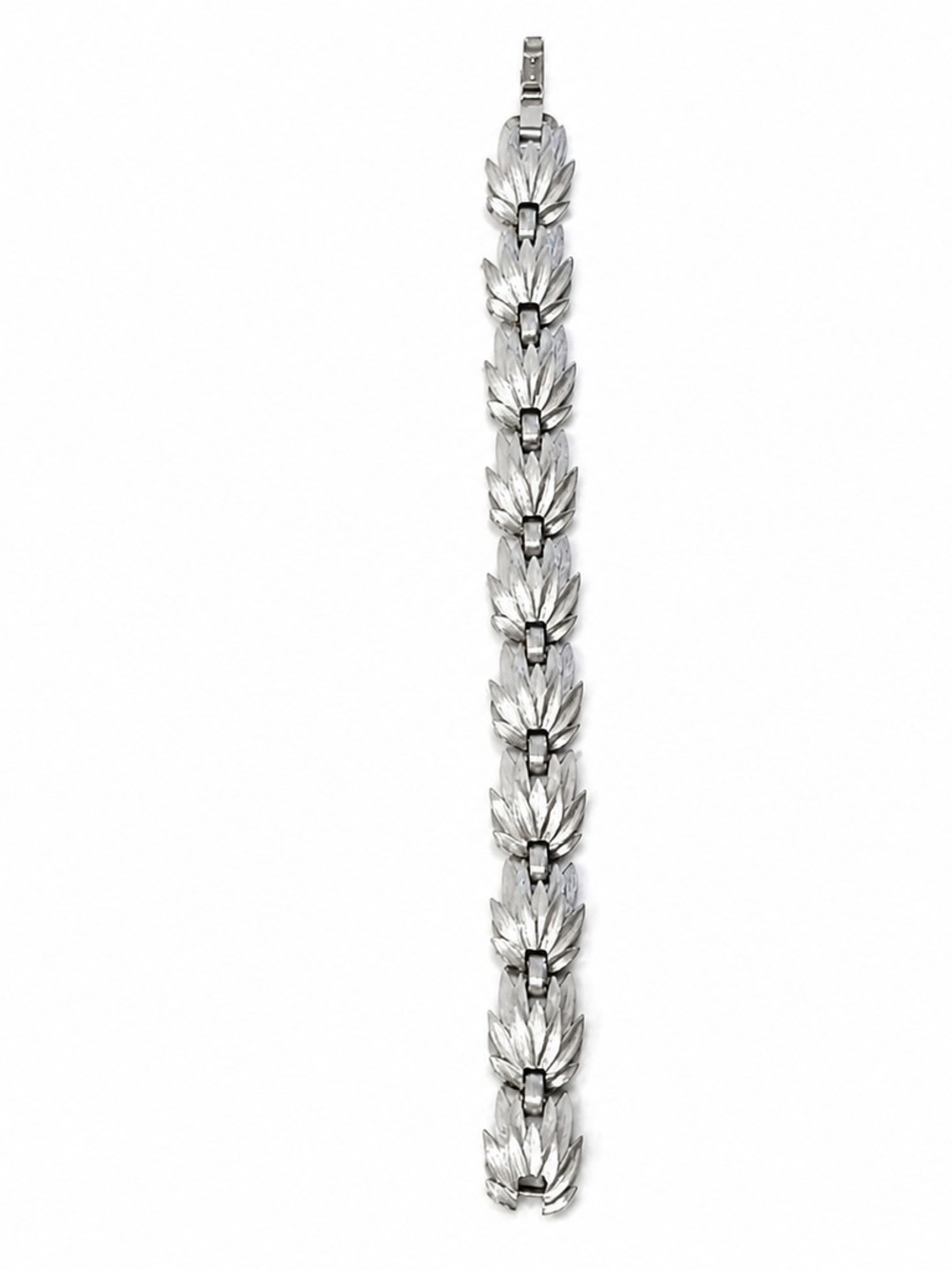 Vintage Crown Trifari Pre-1955 Silver Leaf-Link Women's Bracelet - Silver